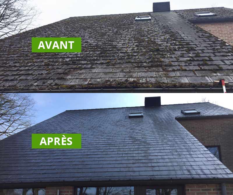 Nettoyage et démoussage toiture - LES ANGES DES TOITS Couvreur en Belgique : région Wallonne, Flamande, Bruxelles : nettoyage, démousage, traitement anti-mousse toit et application d’une résine hydrofuge coloré toiture